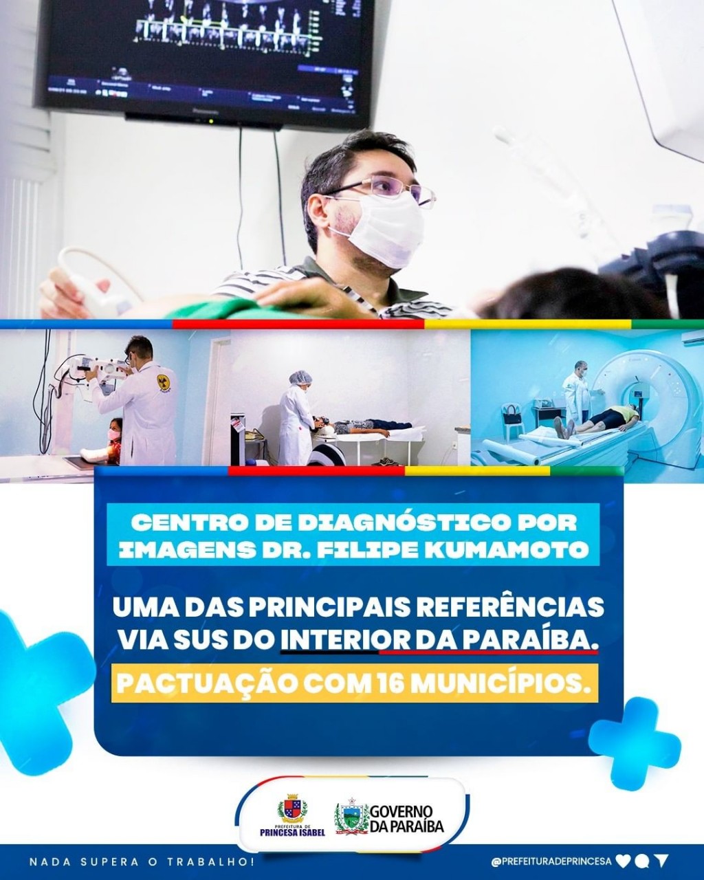 O Centro de Diagnóstico por Imagem Dr. Felipe Kumamoto realiza, diariamente, exames de raio-x, tomografias, ultrassonografias, mamografias e eletroenc