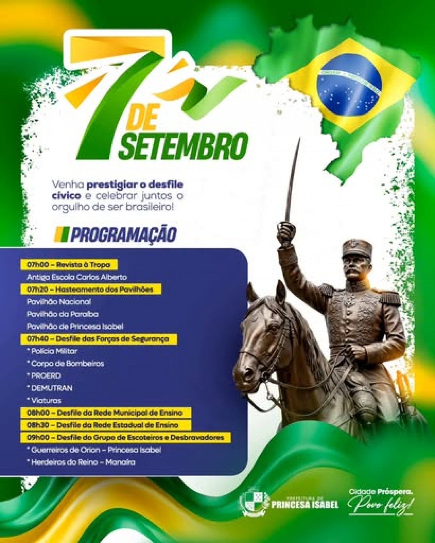 PROGAMAÇÃO 7 DE SETEMBRO